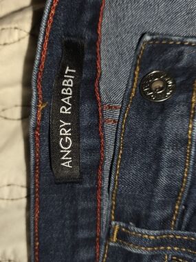 Angry Rabbit Women's Dark Blue Slim Jeans with Red and Yellow Stitching